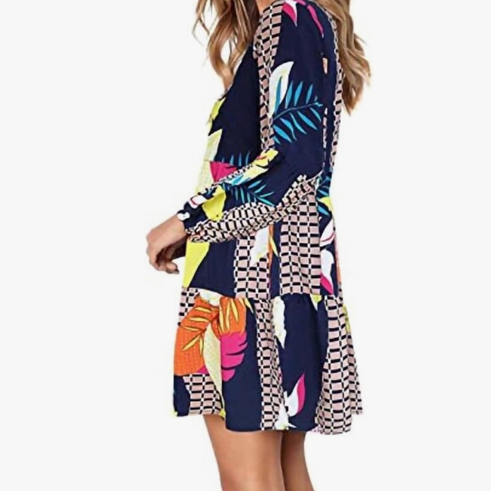 Colorful Patterned Dress - Picture 4 of 6